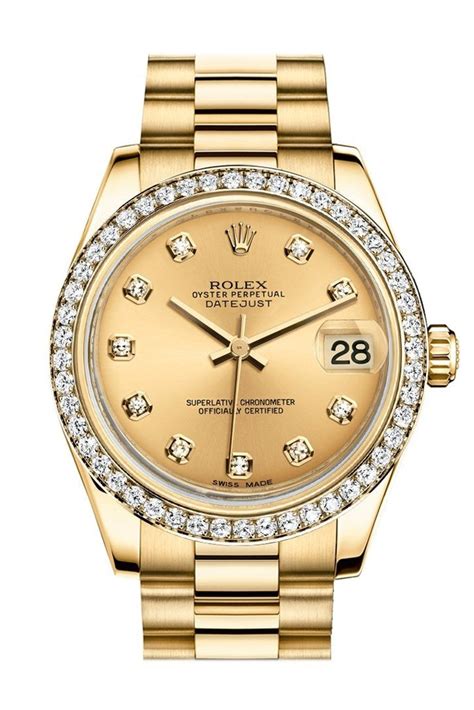 rolex datejust president diamond|rolex 31mm datejust diamond bezel.